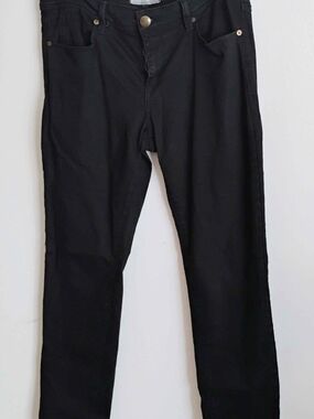 Free People Sz 31 Black Slim Straight Jeans
